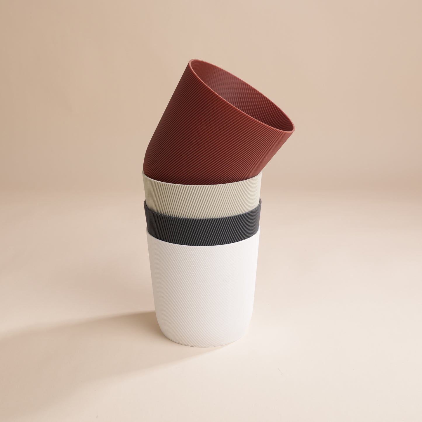Cache-pot Svala en bioplastique recyclé – design texturé moderne et écoresponsable