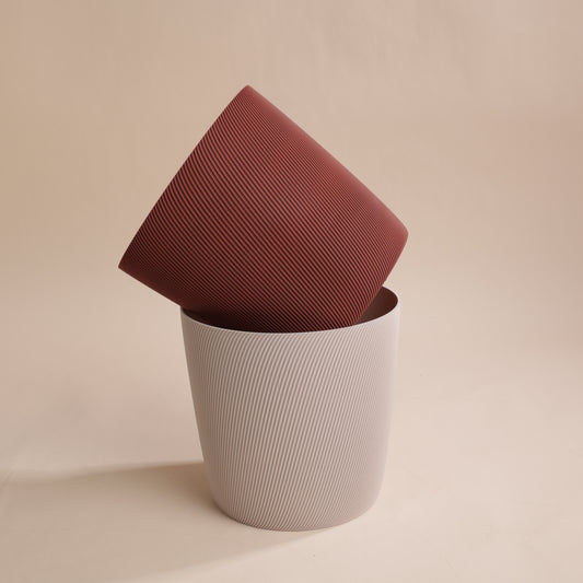 Duo de cache-pots Svala 17 cm beige et cappuccino – design durable pour plantes d’intérieur