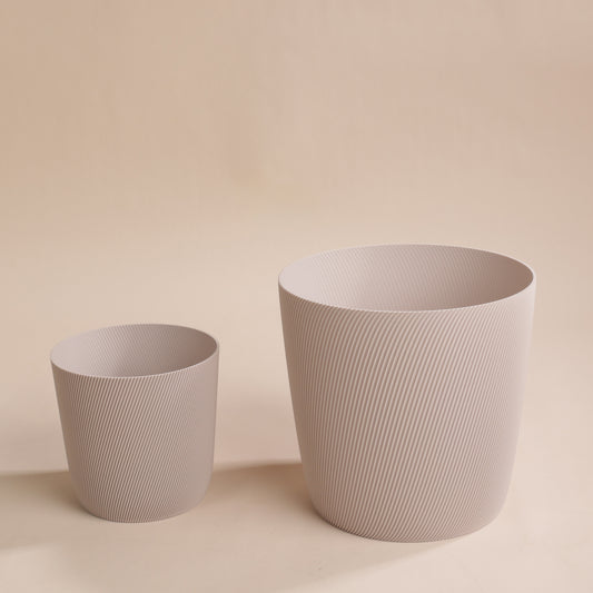 Duo de cache-pots Svala beige – 11 et 17 cm pour orchidées et plantes d’intérieur

