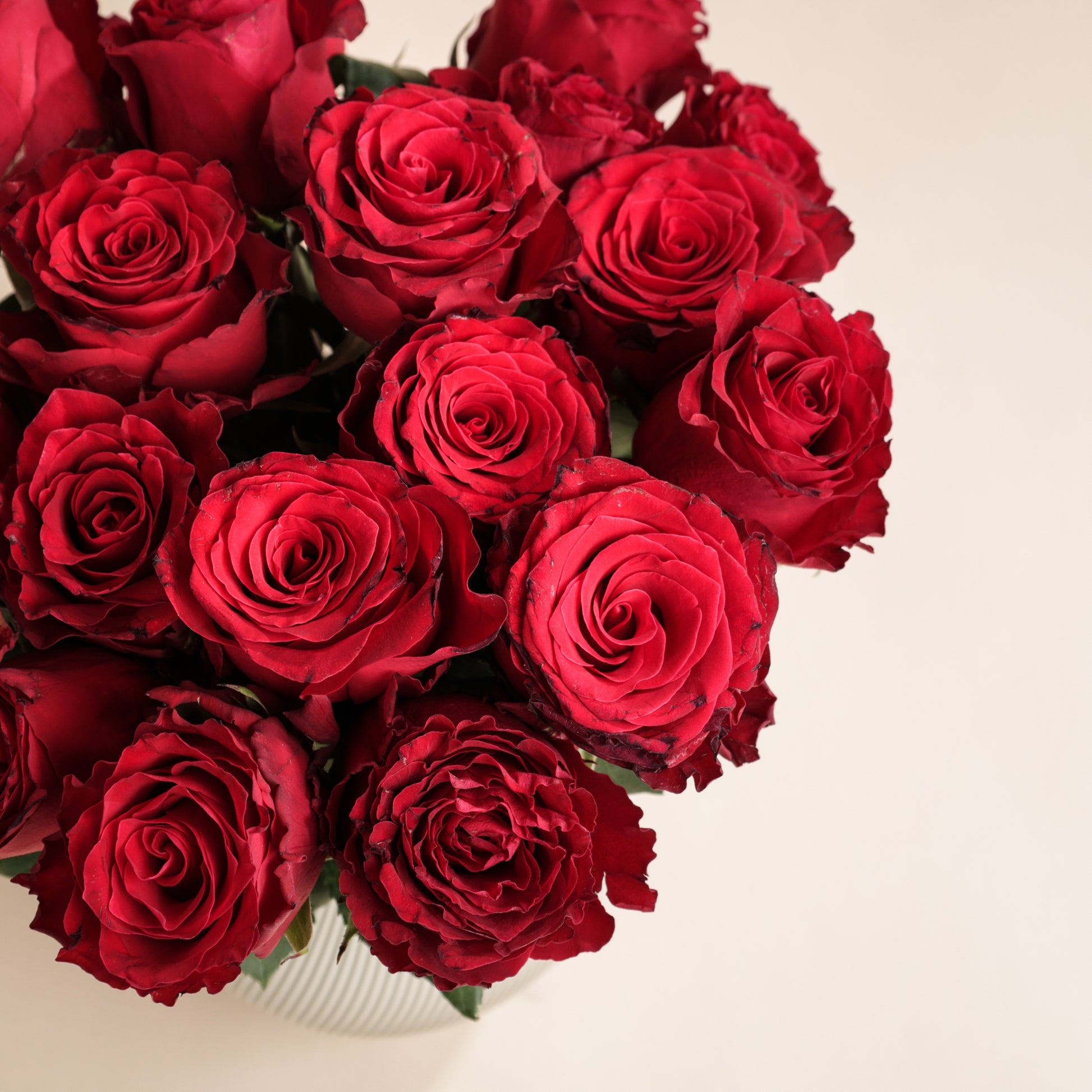 Bouquet de 20 roses rouges avec vase – Saint-Valentin